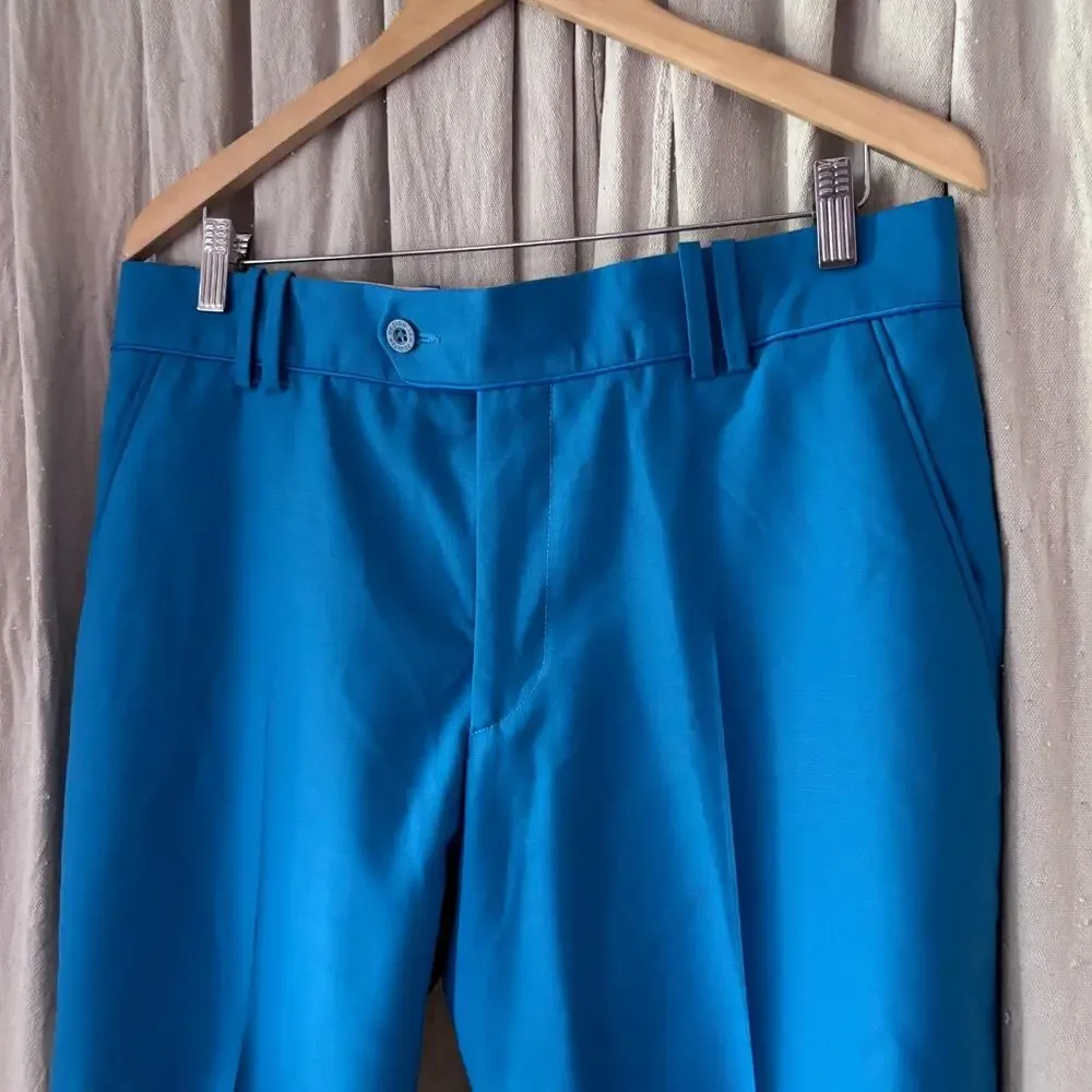 IJP Design Ian Poulter Golf Trousers Teal‎ Vibrant Blue Mens 34 *FLAW